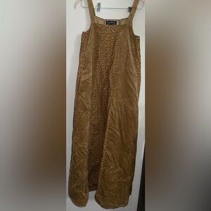 Vintage Corduroy With Ditsy floral Print Maxi Dress